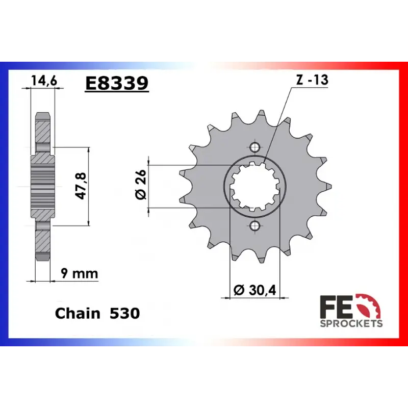 Soldes Pignon 15 dents pour chaine 530 – France Equipement 9405.E339.15