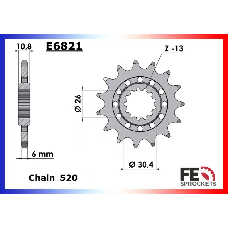 Vente Flash Pignon 14 dents pour chaine 520 – France Equipement 9501.E6821.14
