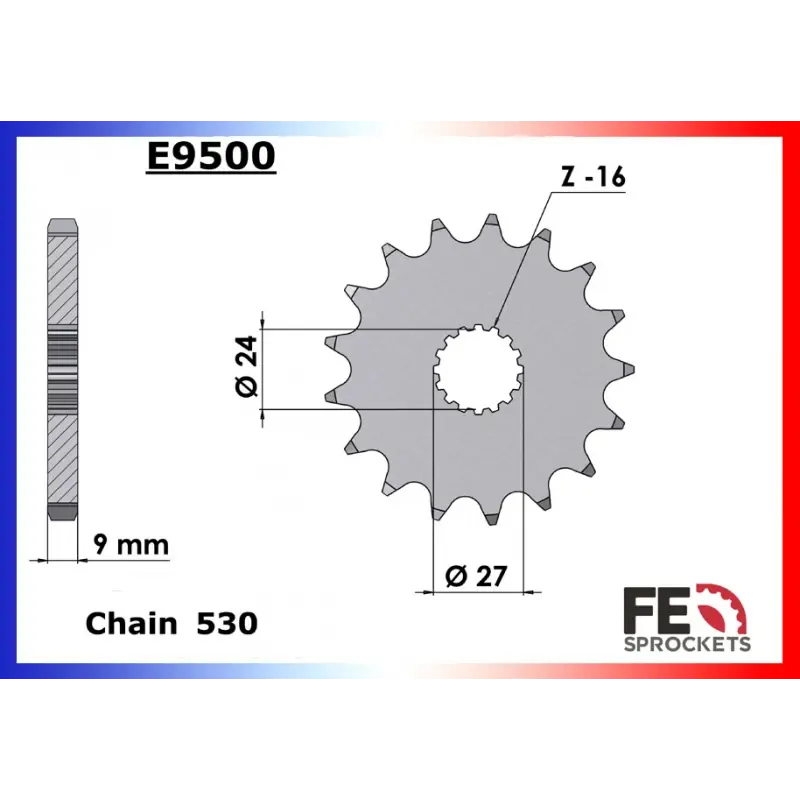 Bon Plan Pignon 14 dents pour chaine 530 – France Equipement 9510.E9500.14