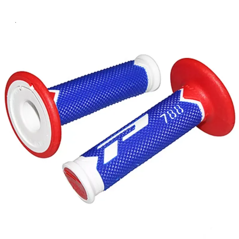 Bon Marché Poignées de Guidon – Progrip 788 Off Road Blanc / Bleu / Rouge