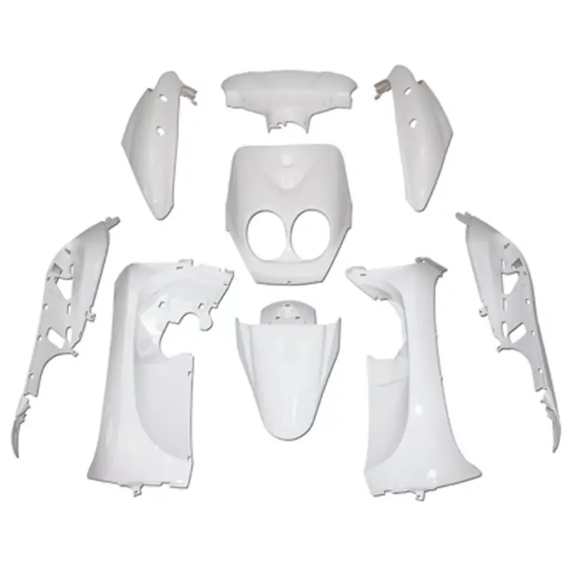 Meilleur Choix Kit Carénages / Carrosserie MBK Ovetto Yamaha Neo's 2008 à 2010 – Blanc brillant 9 Pièces