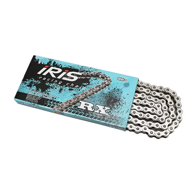 Chaîne 420 – 134 Maillons – IRIS RX Racing Chrome / Noir Super Prix