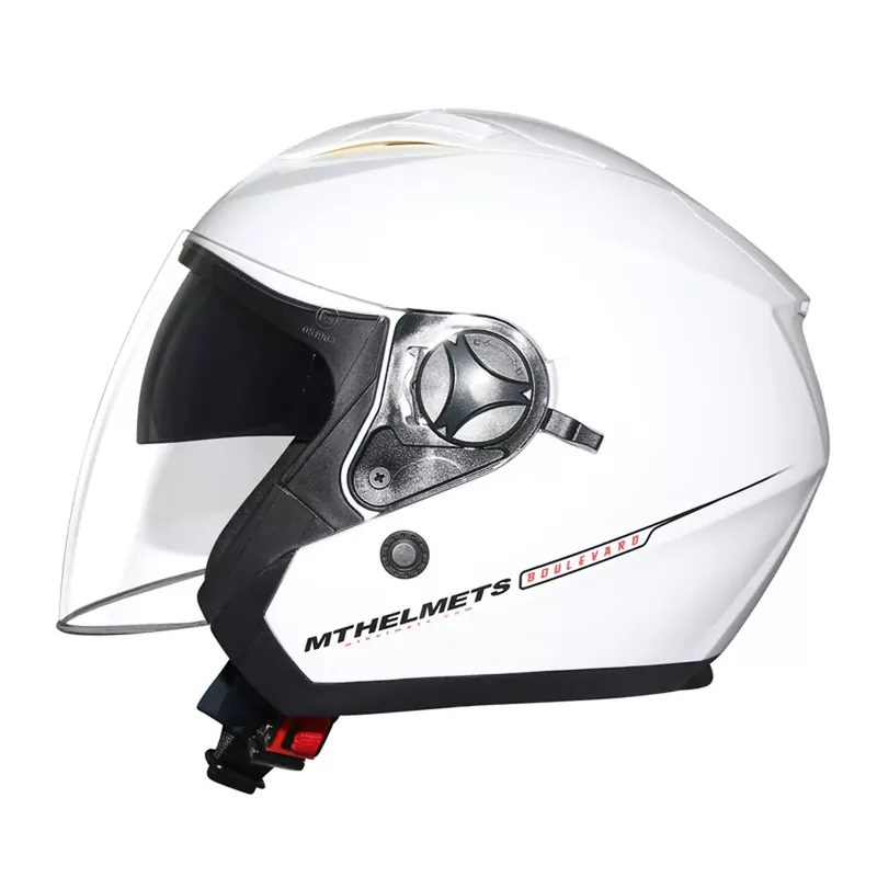 Casque Jet – MT Boulevard SV Double Ecran Blanc Brillant XS Prix Promo