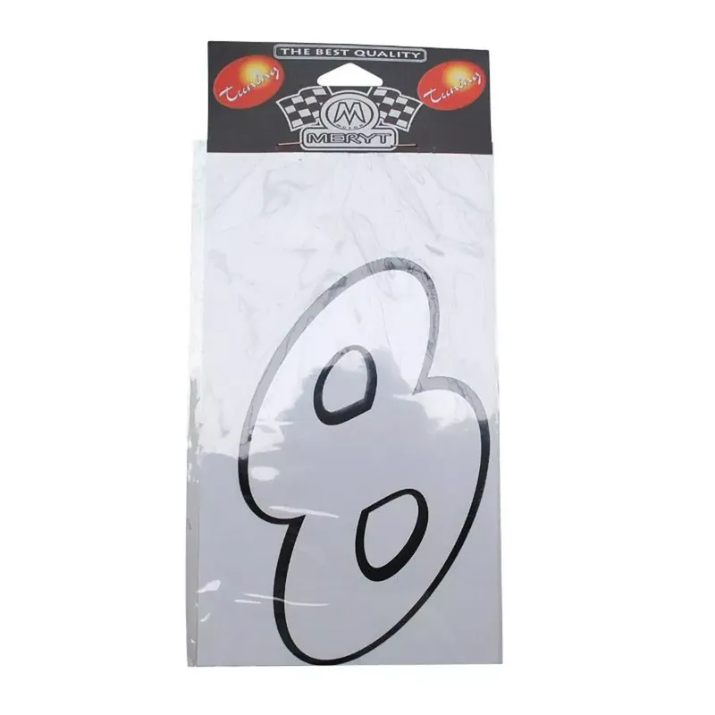 Petit Prix Autocollant / Sticker – MERYT Numéro 8 Blanc 13cm