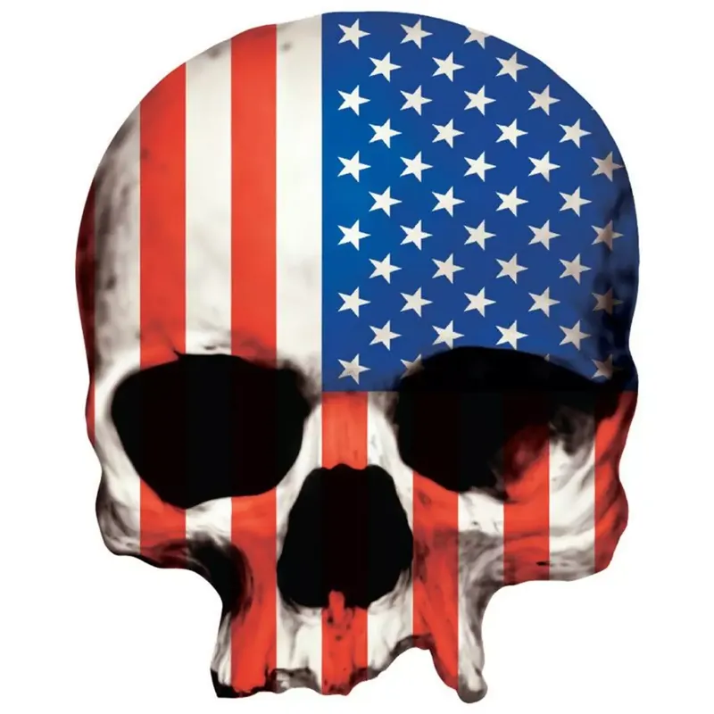 Autocollant / Sticker – LETHAL THREAT Mini Tete De Mort Drapeau USA 6 x 8cm Achetez Aujourd&rsquo;hui