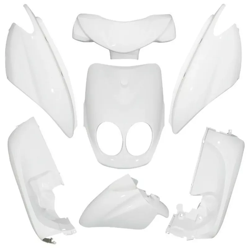 Livraison Express Kit Carénages / Carrosserie MBK Ovetto YAMAHA Neo's 2T / 4T à partir de 2008 – Blanc brillant 7 pièces