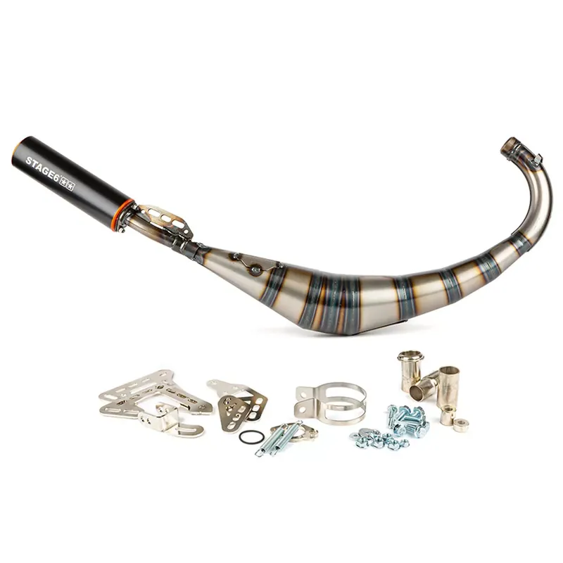 Bon Plan Pot Passage Bas AM6 Derbi Senda 50 / 88cc – Streetrace CNC Noir / Orange Stage6