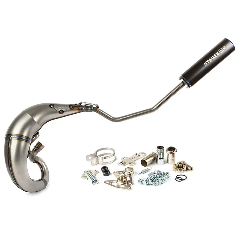 Pot Passage Haut Gauche Derbi Senda E3 E4 50 / 77cc – Streetrace CNC Noir / Bleu Stage6 Affaire À Saisir