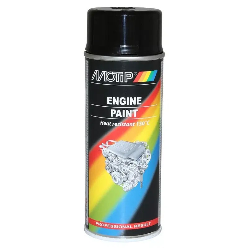 Haute Qualité Bombe Peinture Haute Température 150° – Motip Pro Spécial Moteur Noir Brillant