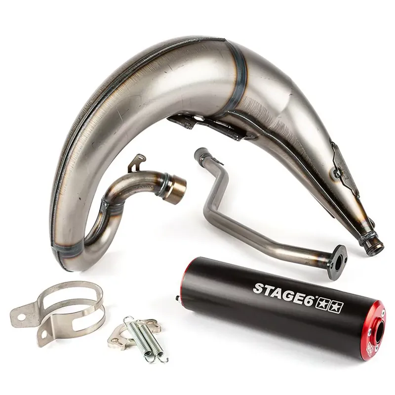 Livraison Express Pot Passage Haut Gauche MBK X-Limit Yamaha DTR 50 / 77cc – Streetrace CNC Noir / Rouge Stage6