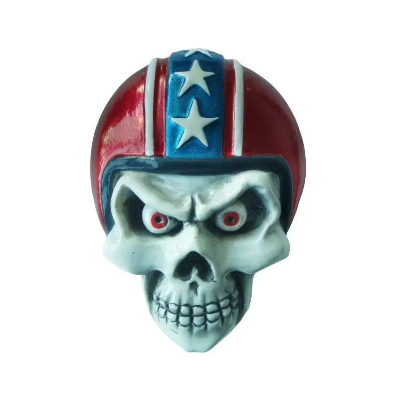 Jusqu&rsquo;à Épuisement Des Stocks Autocollant / Sticker – LETHAL THREAT 3D Skull Helmet 11 x 7.6cm – Rouge
