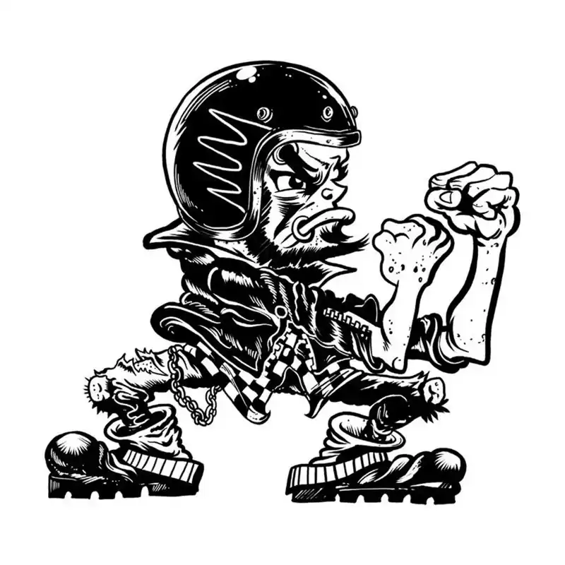 Retour Gratuit Autocollant / Sticker – LETHAL THREAT Mini Fighting Biker 6 x 8cm