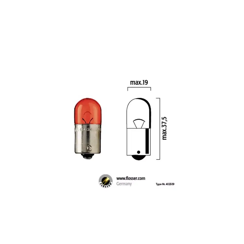 Marque Ampoule 12V 5W BA15S – Rouge FLOSSER