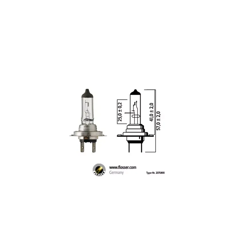 Ampoule 12V 55W H7 PX26D Mega Plus 50% – Blanc FLOSSER Nouvelle Collection