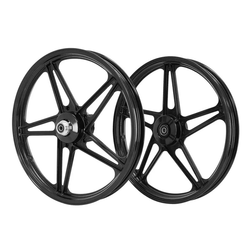 Nouvelle Collection Roue Avant + Arrière 17p Peugeot 103 MVL / Vogue – Type Bernardi Argent / Blanc / Noir / Rouge/Chromé Argent