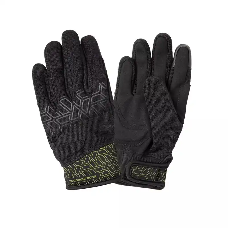 Marque Gants Moto – Tucano Miky Graphic Kid (enfant) Printemps / été – Noir / Jaune Fluo YS (XXS / 6 ans)