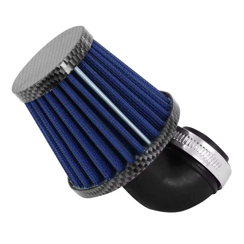 Commander Vite Filtre à air PHVA / PHBN – Replay KN Middle FC 28 / 35mm coudé 90 degrés Look carbone / Bleu