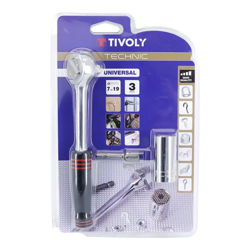 Clé à Cliquet à douille universelle 7 à 19mm – Tivoly Seulement Aujourd&rsquo;hui