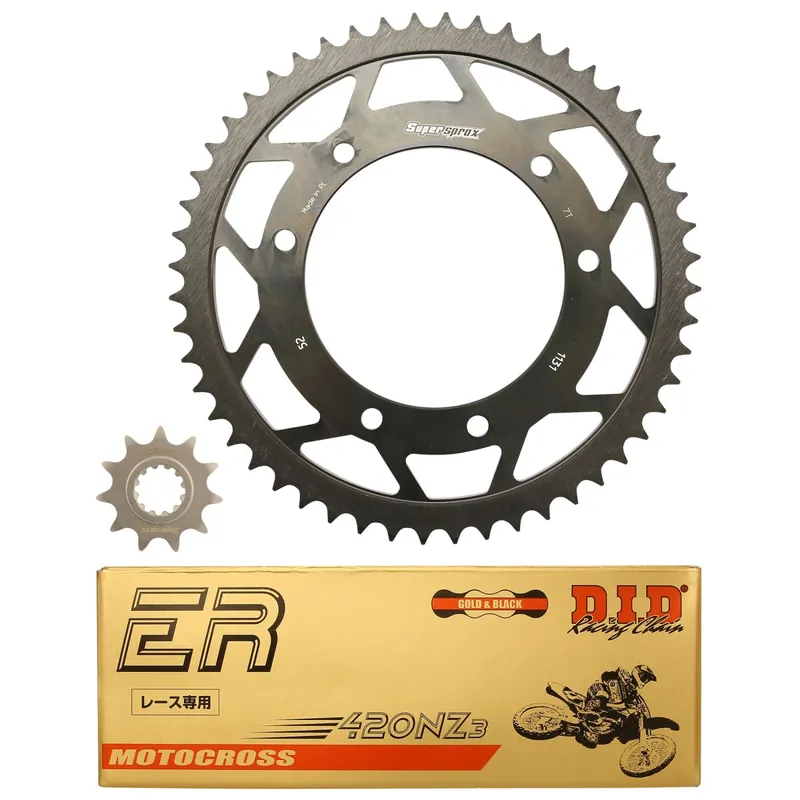 Achat Immédiat Kit chaîne Rieju MRT Enduro / Pro / SM / Trophy à rayons – 11 x 52 420 / 105mm 6T DID Racing
