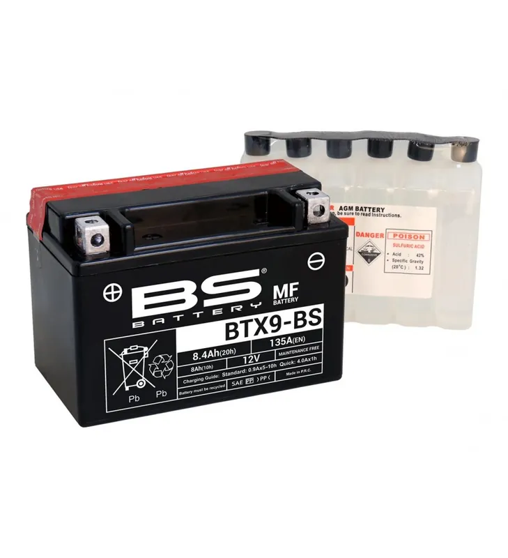 BATTERIE BS BTX9S-BS SANS ENTRETIEN PACK ACIDE Affaire À Saisir