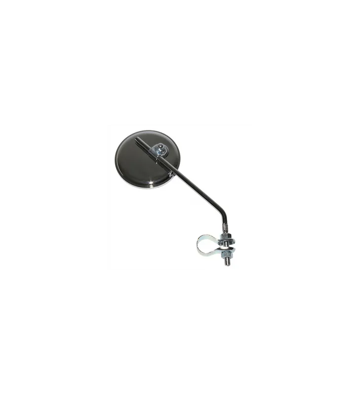 Dernière Chance RETROVISEUR VELO NEWTON ROND CHROME DIAMETRE 75mm FIXATION COLLIER TIGE 190mm REGLABLE 22.2 mm