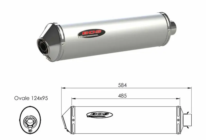 Offre Du Jour Bos Silencieux Ovale Hyper inox poli pour 600 Hornet PC34 1998/2002