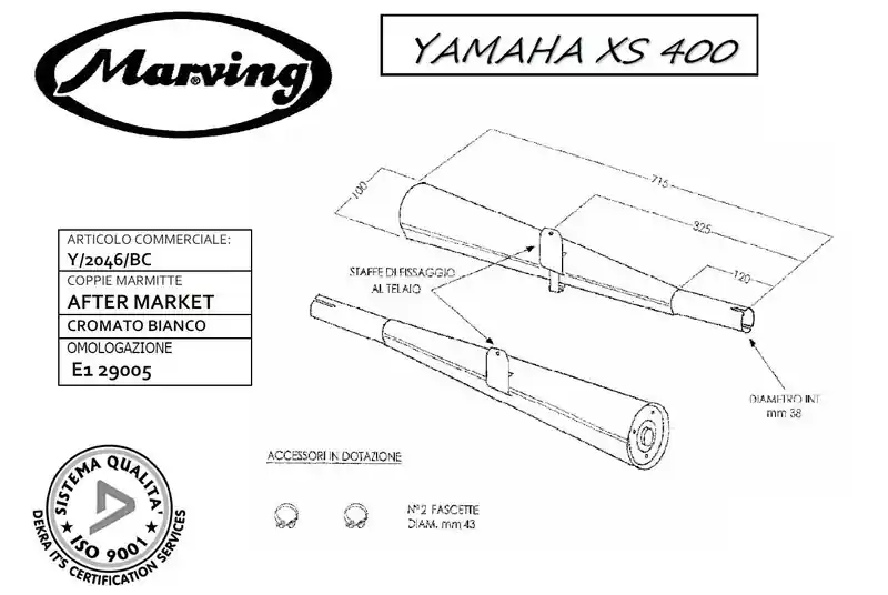 Seulement Aujourd&rsquo;hui 2 silencieux Marving pour Yamaha XS 250