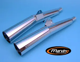 Meilleur Choix 2 silencieux chromés Marving pour CX 400 de 1981 à 1983