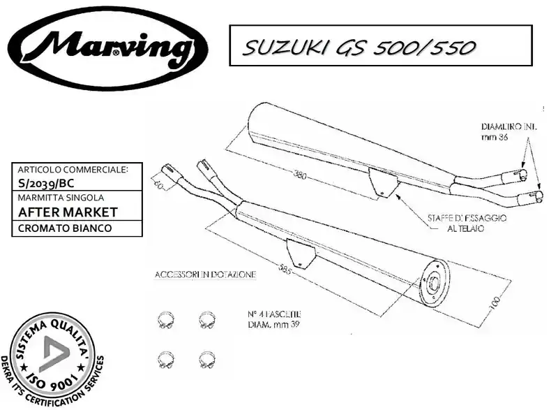 Acheter En Ligne Marving 2 silencieux chromés pour Suzuki GS 500 E