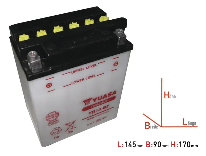 Batterie Yuasa YB14-B2 Vente Directe