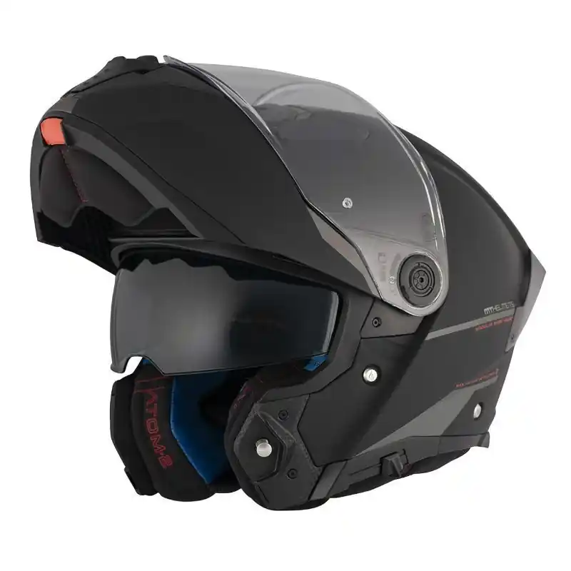 Casque modulable MT ATOM 2SV Uni Noir Mat XS – 53/54 cm Affaire À Saisir