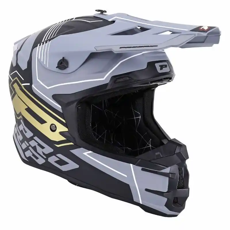 Casque Cross PROGRIP 3080 Adventure Noir Gris Or M – 57/58 cm Prix Cassé