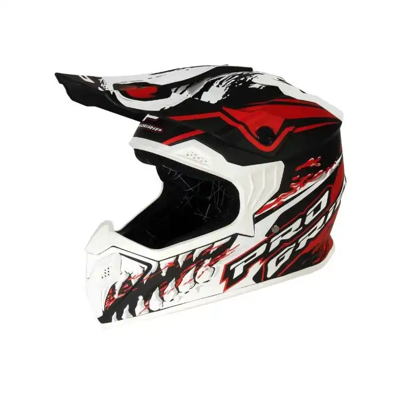 Casque Cross enfant PROGRIP 3009 Rouge Noir YS – 47/48 cm Offre Du Jour