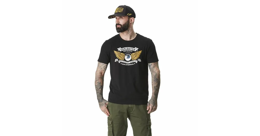 Tee Shirt Noir coupe Regular Col rond WINGS S Authentique