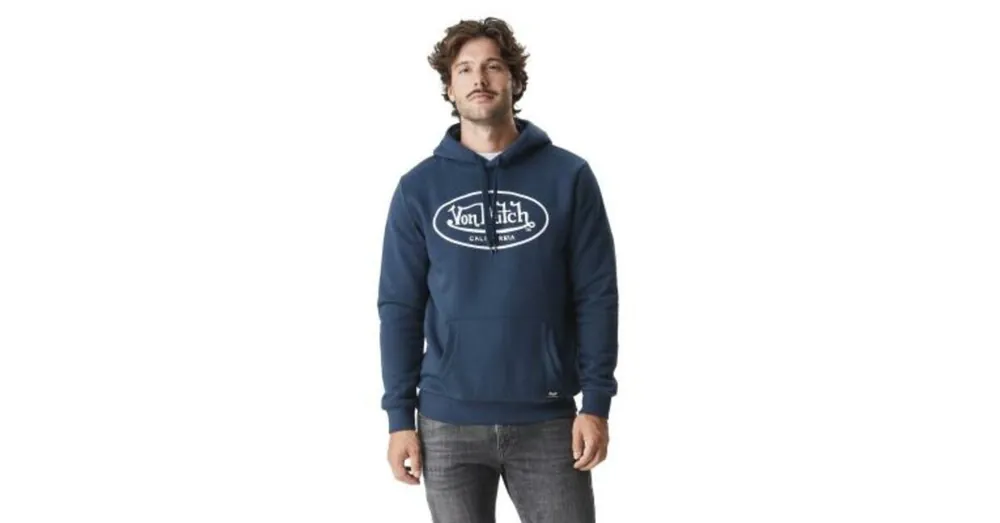 Sweat à Capuche Bleu Molletoné BRAND | Homme – VONDUTCH S Affaire À Saisir