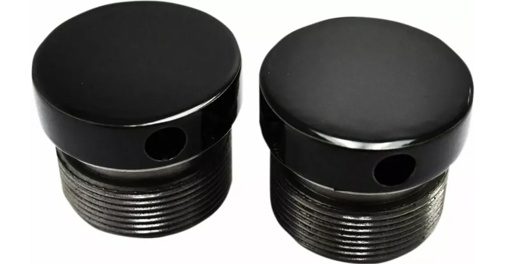 Paiement Sécurisé Bouchons de Tubes de Fourche 39mm LA Choppers Noir Brillant Dyna Sportster XL
