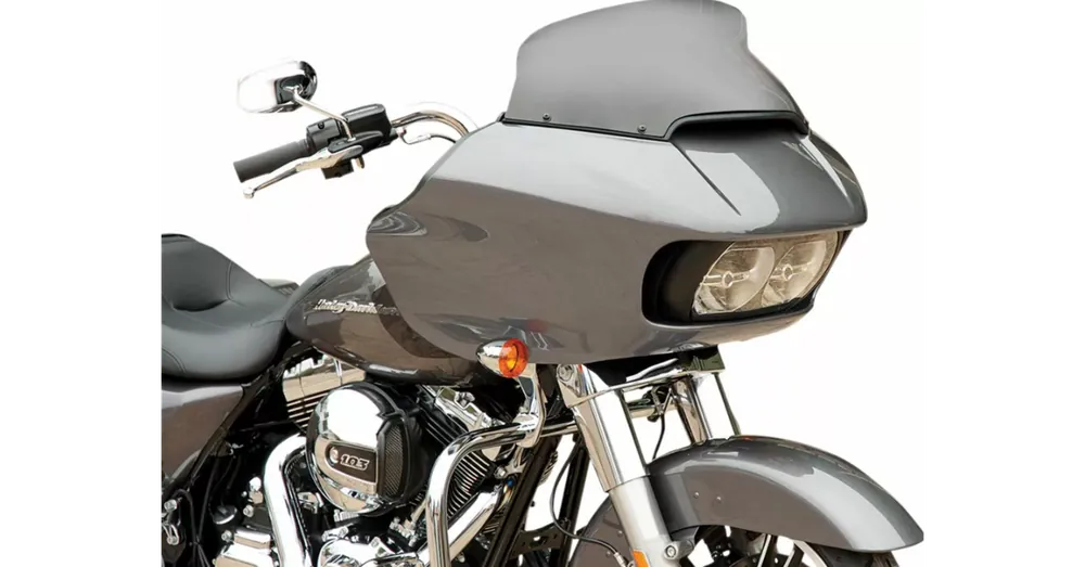 Remise Pare-Brise Spoiler de Carénage Memphis Shades 6.5&Prime; Noir Fumé Touring Road Glide