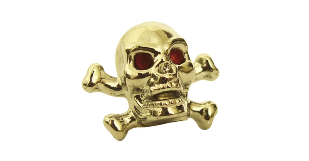 Bouchons de Valve Universel Trik Topz Skull Head Doré Commande En Gros