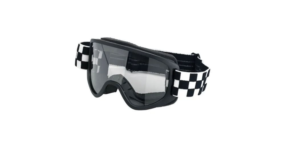 Nouveauté Lunettes / Masque Biltwell Moto 2.0 Motif Script Damier Blanc / Noir