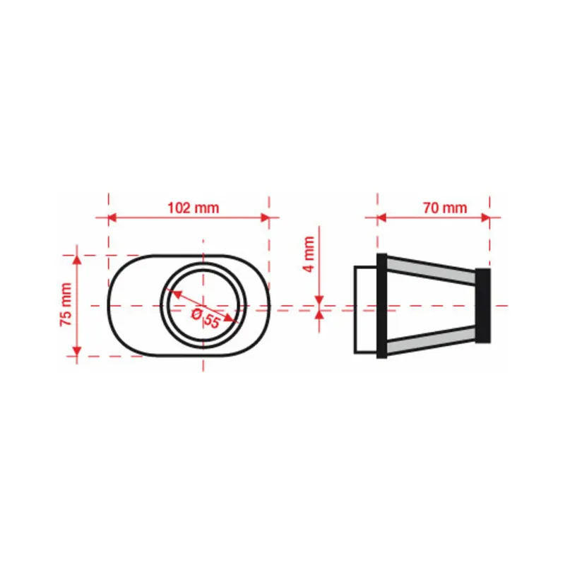 Filtre à air BMC conique Ø55mm – FBPF55-70R Nouveauté