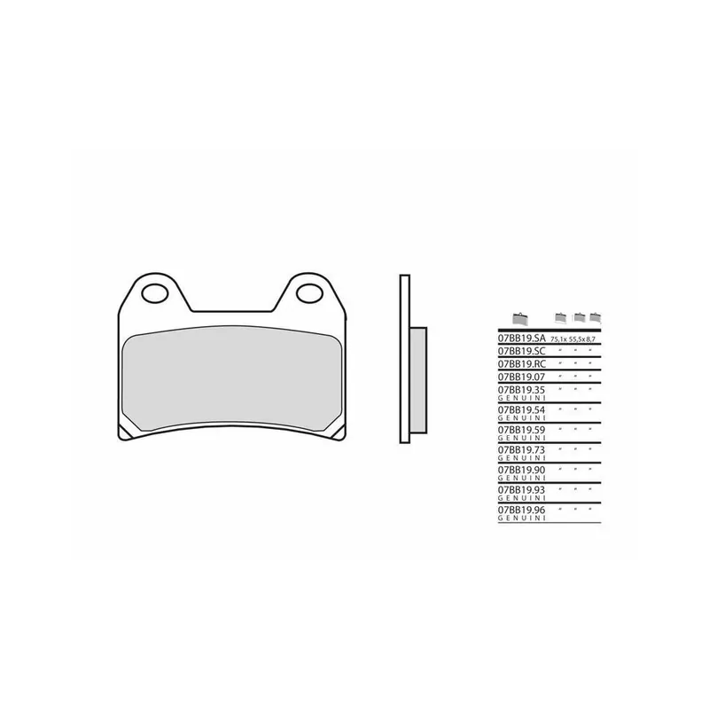 Dernier Modèle Plaquettes de frein BREMBO route carbone céramique - 07BB1907