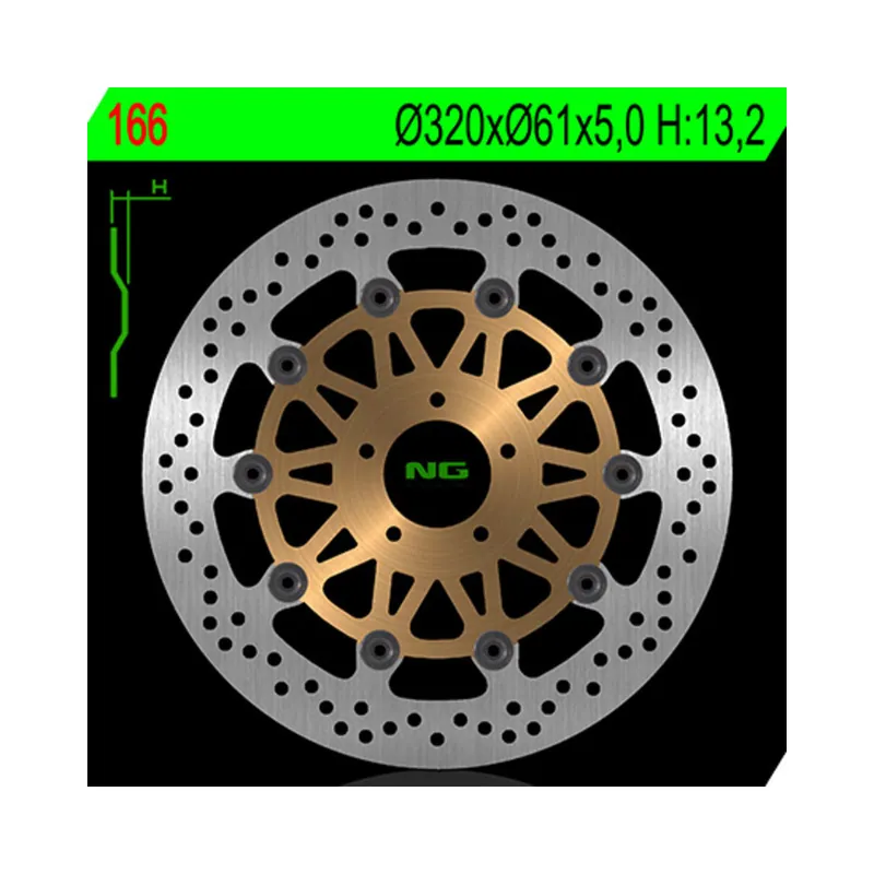 Retour Gratuit Disque de frein NG BRAKES flottant KAWASAKI