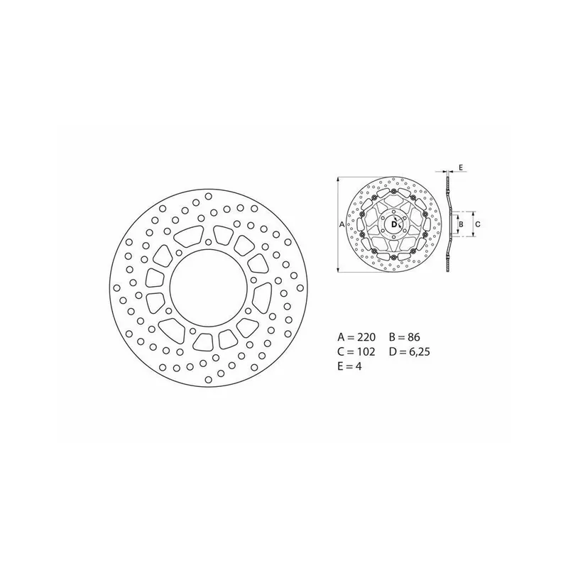 Disque de frein BREMBO Oro fixe – 68B40742 Authentique