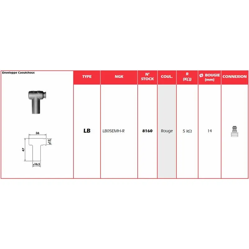 Anti-parasite NGK Rouge – LB05EMH-R Produit De Marque