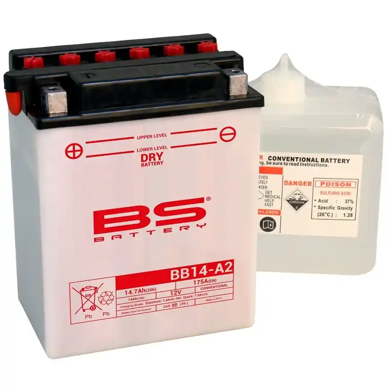 Batterie BS BATTERY Haute-performance avec pack acide – BB14-A2 Prix Choc