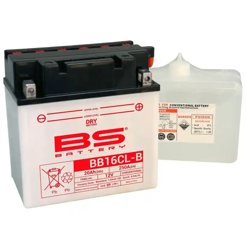 Batterie BS BATTERY Haute-performance avec pack acide – BB16CL-B Livraison Express