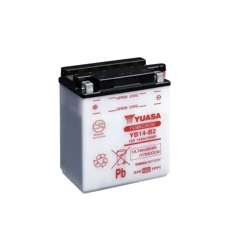 Nouvelle Collection Batterie YUASA conventionnelle sans pack acide – YB14-B2