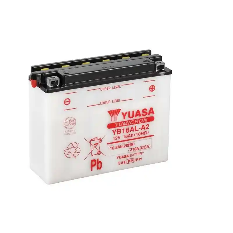 Batterie YUASA conventionnelle sans pack acide – YB16AL-A2 Nouvel Arrivage