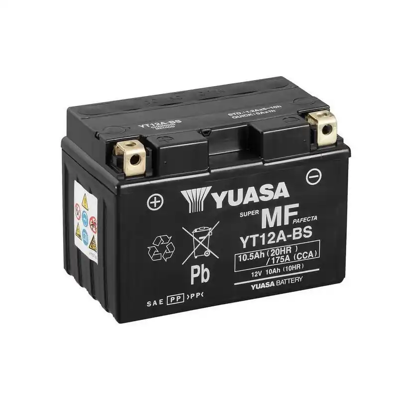 Batterie YUASA sans entretien avec pack acide – YT12A-BS Nouvel Arrivage