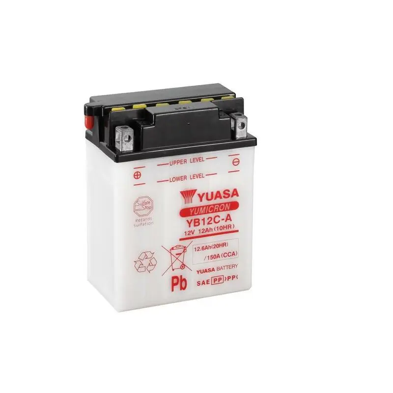 Batterie YUASA conventionnelle sans pack acide – YB12C-A Usine Directe